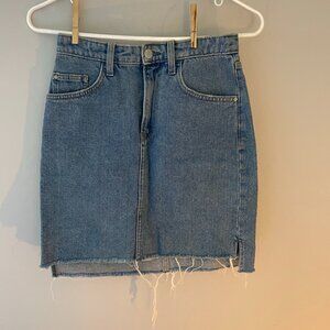 Cut Denim Skirt